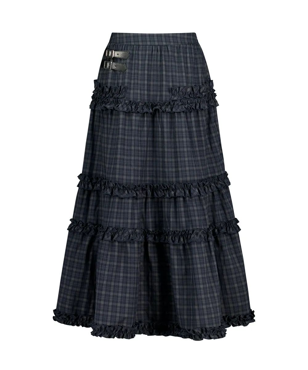 ILLIGO Buckle Frill Long Skirt - 3 colors