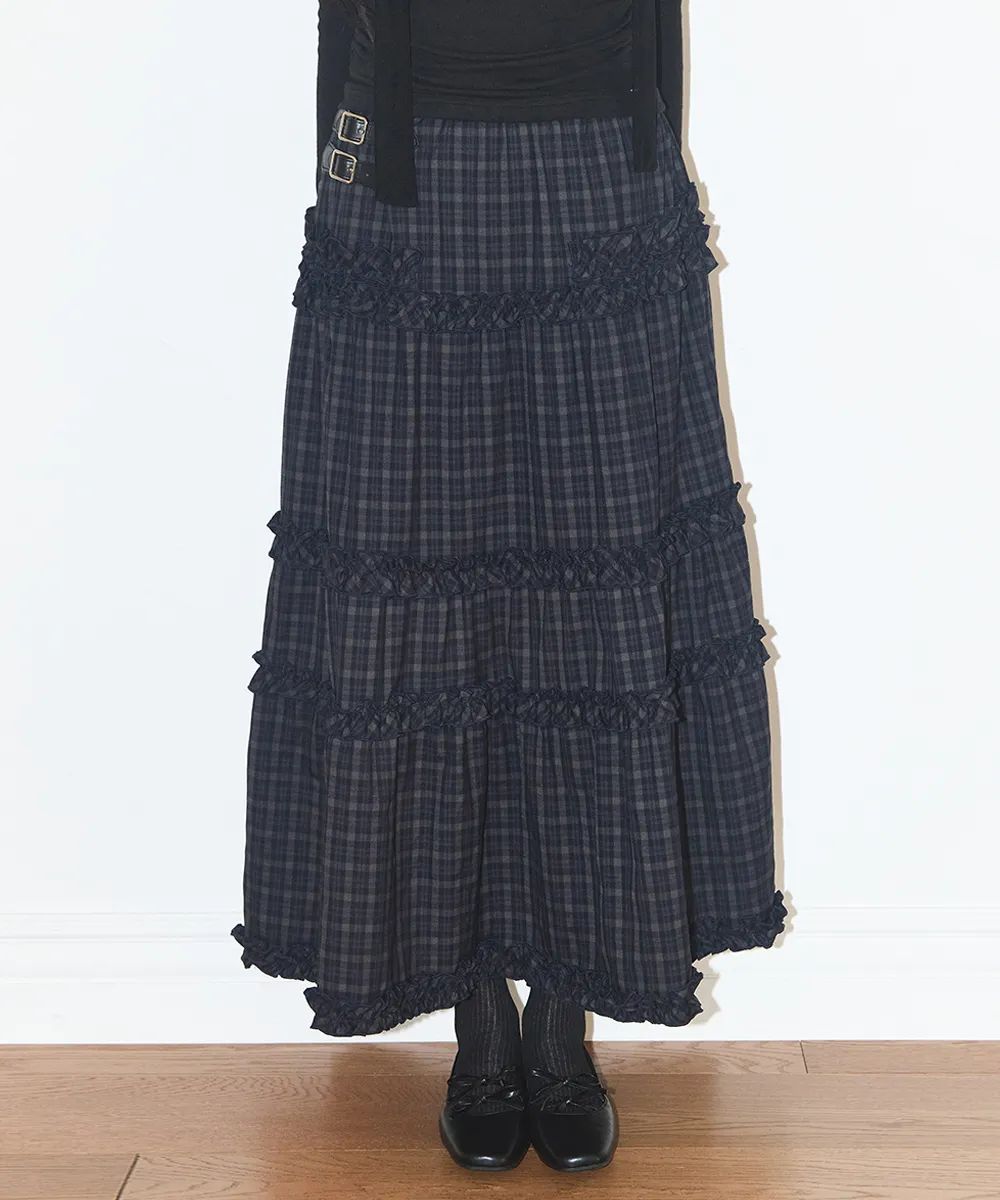 ILLIGO Buckle Frill Long Skirt - 3 colors