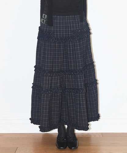 ILLIGO Buckle Frill Long Skirt - 3 colors