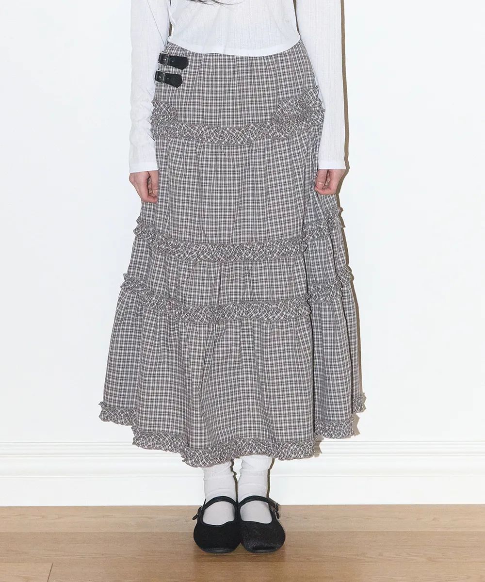 ILLIGO Buckle Frill Long Skirt - 3 colors