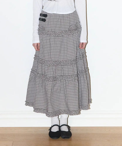 ILLIGO Buckle Frill Long Skirt - 3 colors