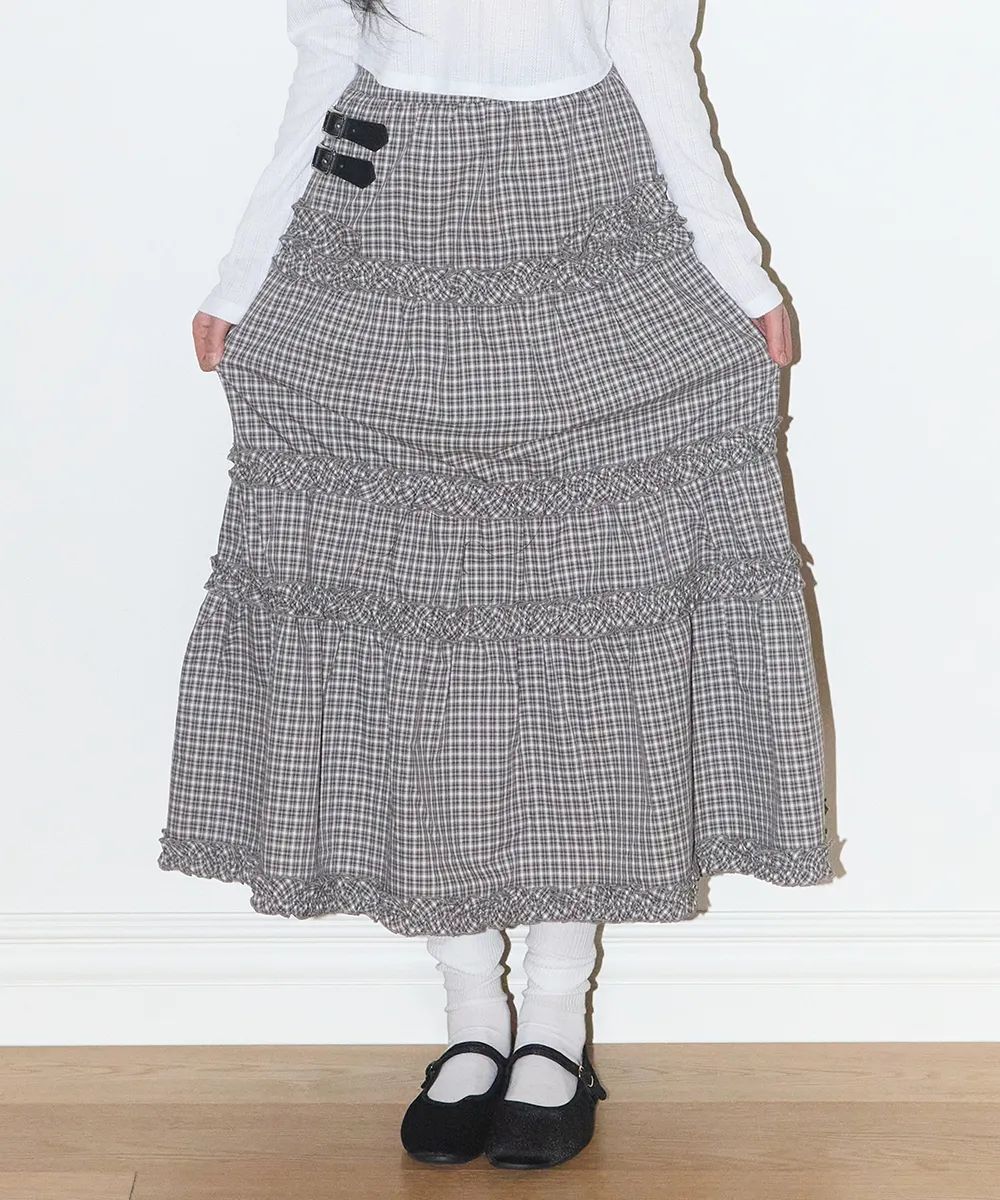 ILLIGO Buckle Frill Long Skirt - 3 colors