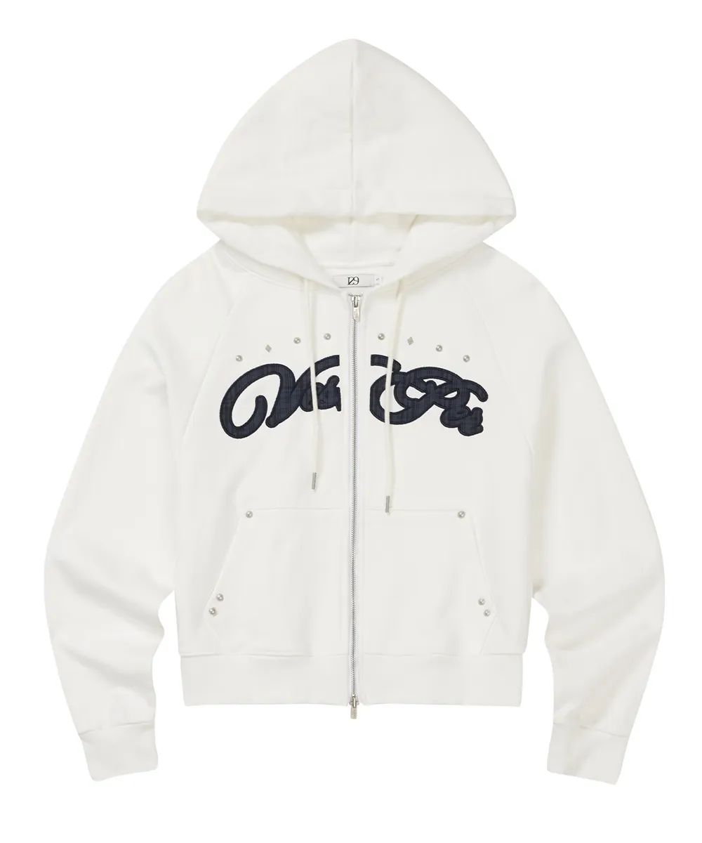 ILLIGO Check Applique Hoodie Zip Up - 3 colors