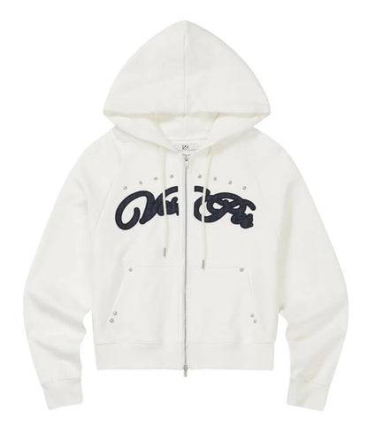 ILLIGO Check Applique Hoodie Zip Up - 3 colors