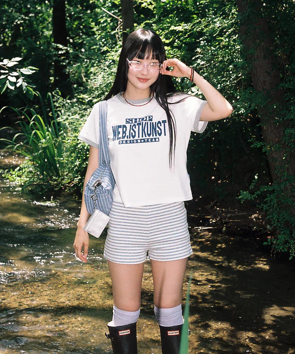 ISTKUNST Shop Crop Ringer Tee - 2 colors