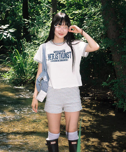 ISTKUNST Shop Crop Ringer Tee - 2 colors