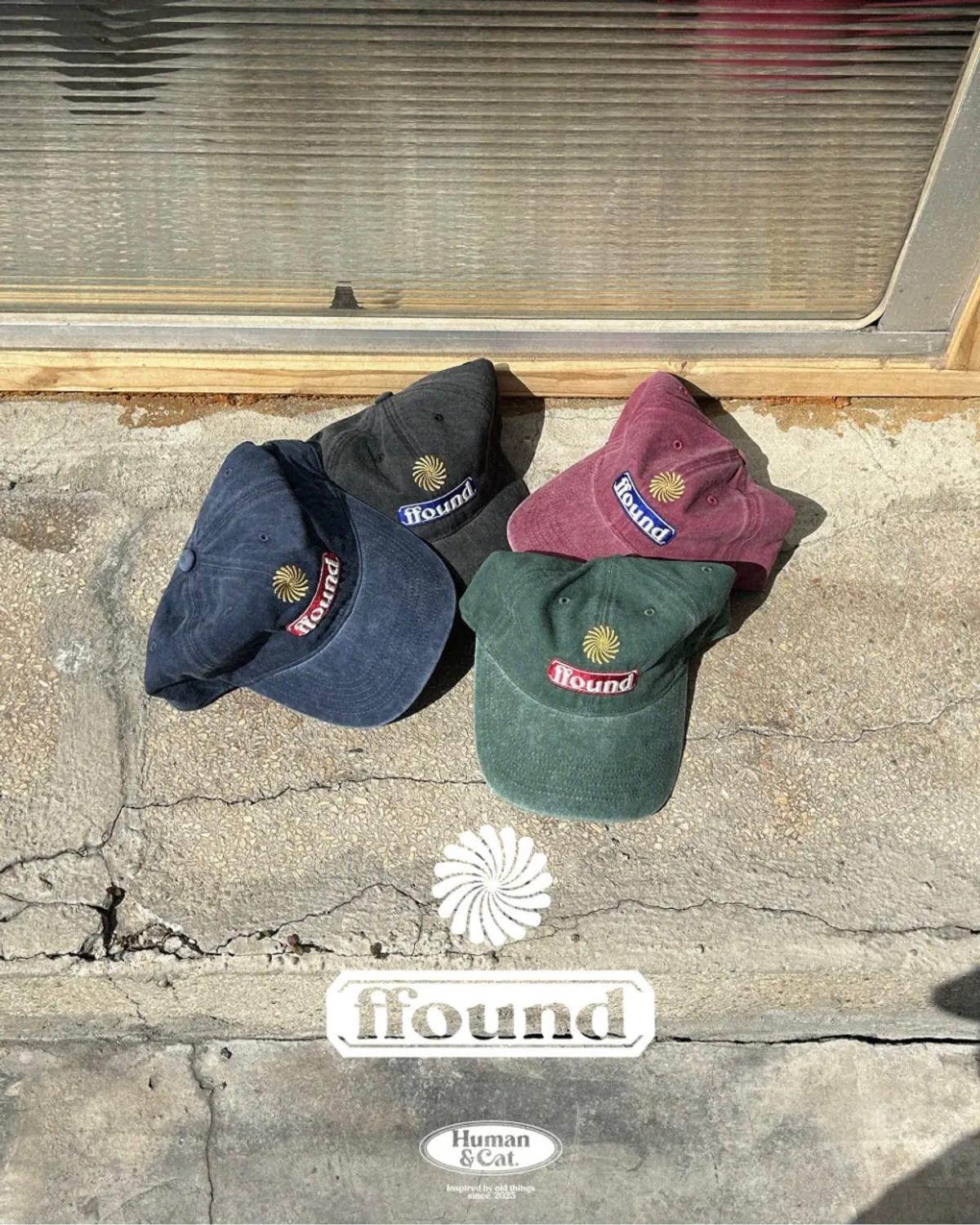Human & Cat. ffound3 Stone Washed Ball Cap - 7 colors