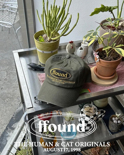 Human & Cat. ffound Washed Vintage Ball Cap - 7 colors