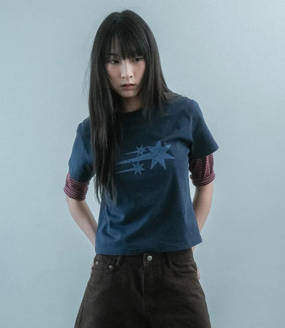 niceghostclub Stardust 3Star Crop Tee - 2 colors