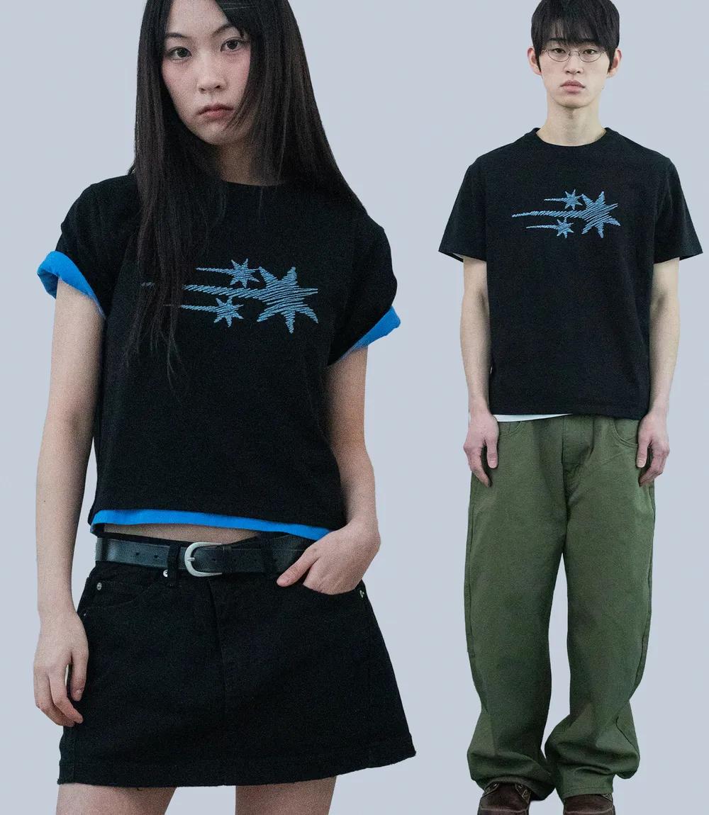 niceghostclub Sketch 3Star Basic Tee - 2 colors