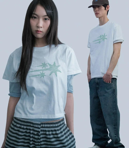 niceghostclub Sketch 3Star Basic Tee - 2 colors