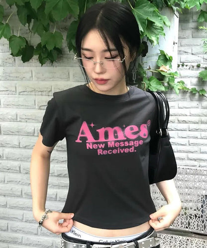 Ames Worldwide Round Hem Crop Tee - 7 colors