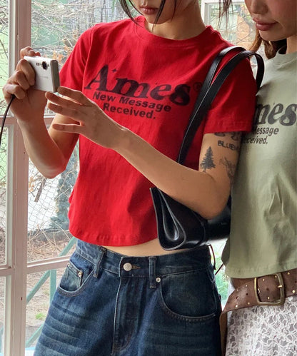 Ames Worldwide Round Hem Crop Tee - 7 colors