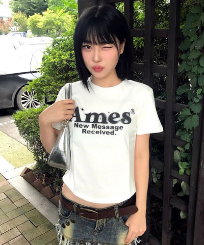 Ames Worldwide Round Hem Crop Tee - 7 colors