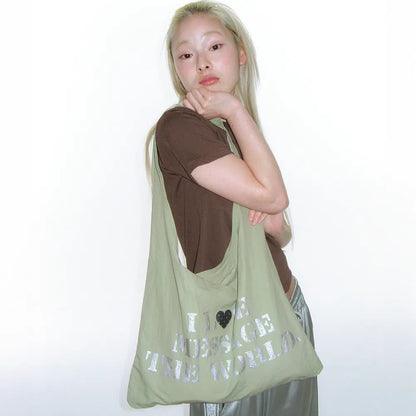 Ames Worldwide Lettering Casual Hobo Bag - 4 colors