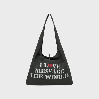 Ames Worldwide Lettering Casual Hobo Bag - 4 colors