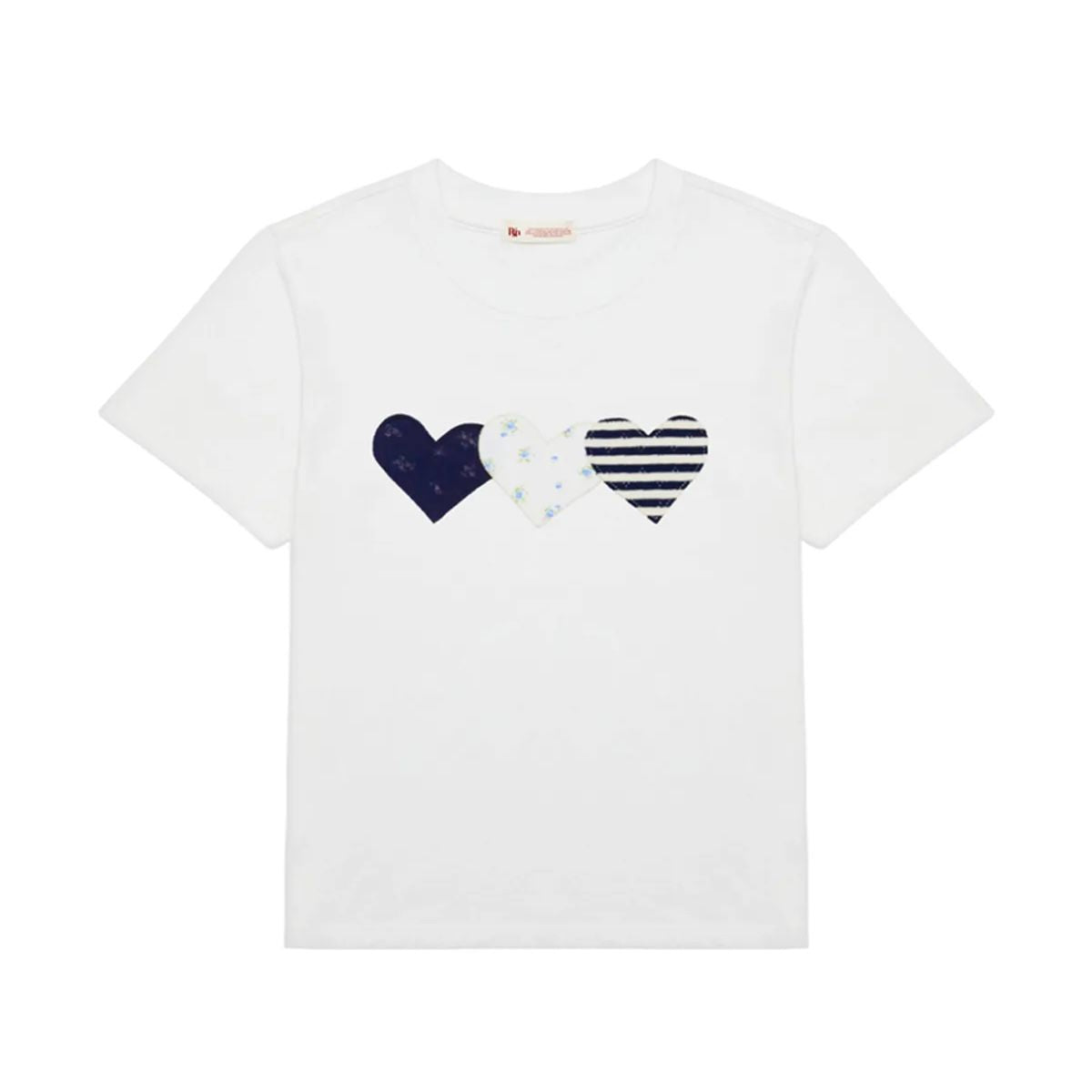 Rogin & Rosie Heart Patch Cotton T-shirt - 2 colors