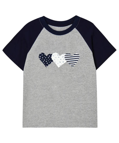 Rogin & Rosie Heart Printed Cotton Raglan T-shirt - 2 colors