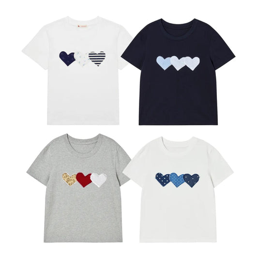 [2PACK] Rogin & Rosie Signature Heart Patch Cotton T-shirt - 7 colors