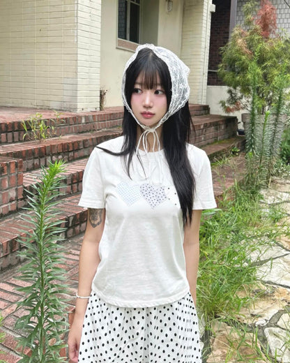 Rogin & Rosie Silver Star Heart Patch Cotton T-shirt