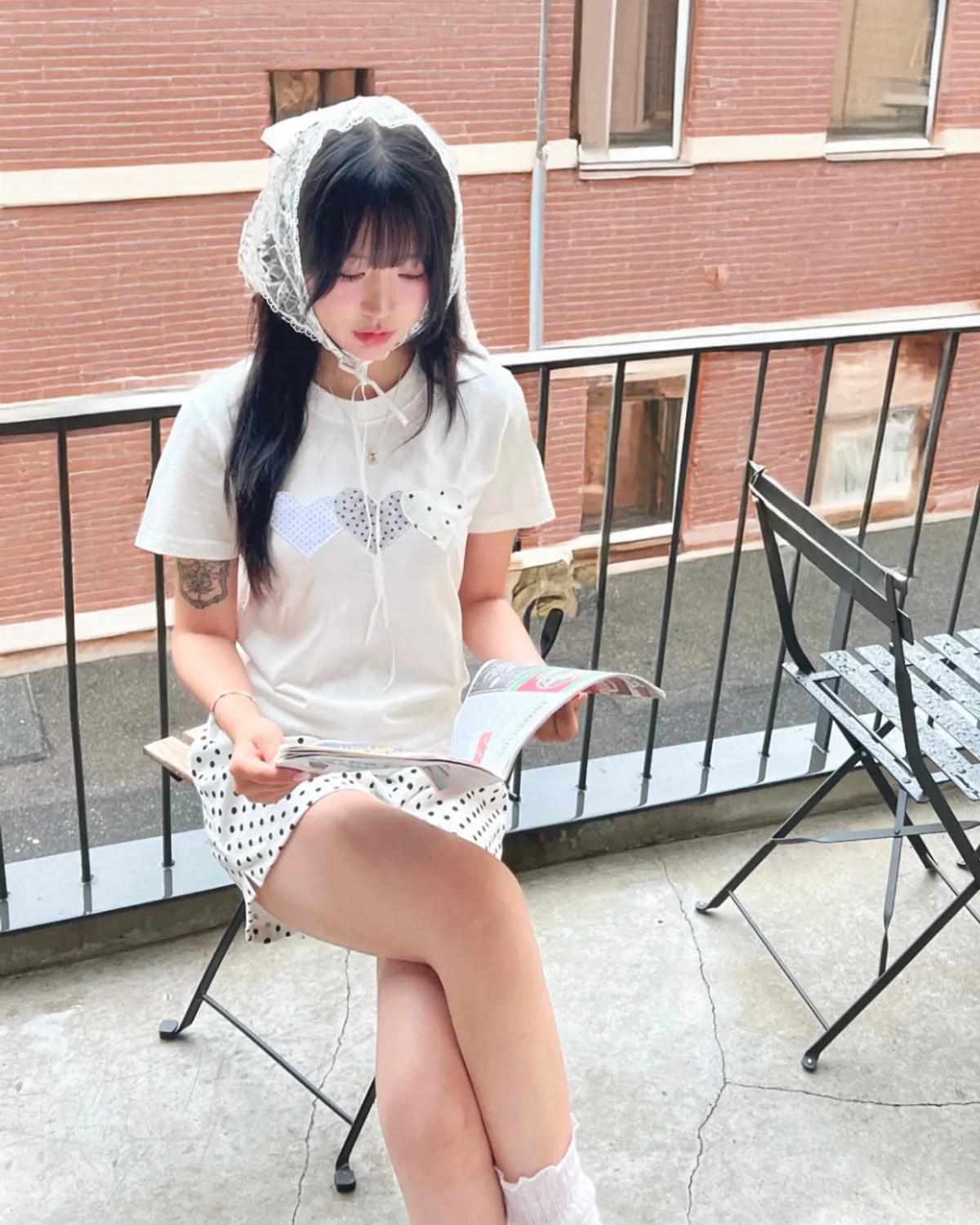 Rogin & Rosie Silver Star Heart Patch Cotton T-shirt