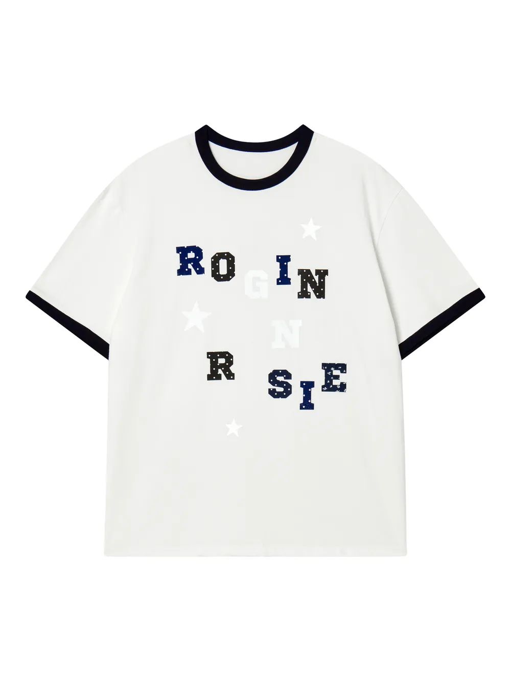 Rogin & Rosie Logo Spell Point Starry Ringer T-shirt - 4 colors