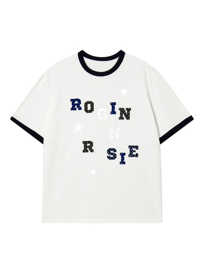 Rogin & Rosie Logo Spell Point Starry Ringer T-shirt - 4 colors