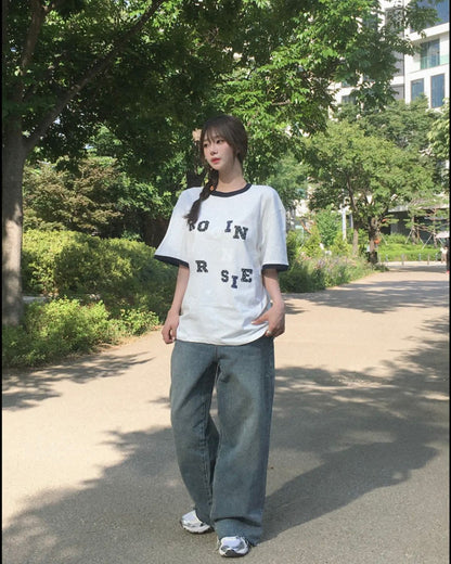 Rogin & Rosie Logo Spell Point Starry Ringer T-shirt - 4 colors