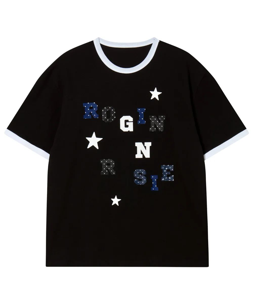 Rogin & Rosie Logo Spell Point Starry Ringer T-shirt - 4 colors