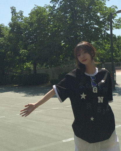 Rogin & Rosie Logo Spell Point Starry Ringer T-shirt - 4 colors