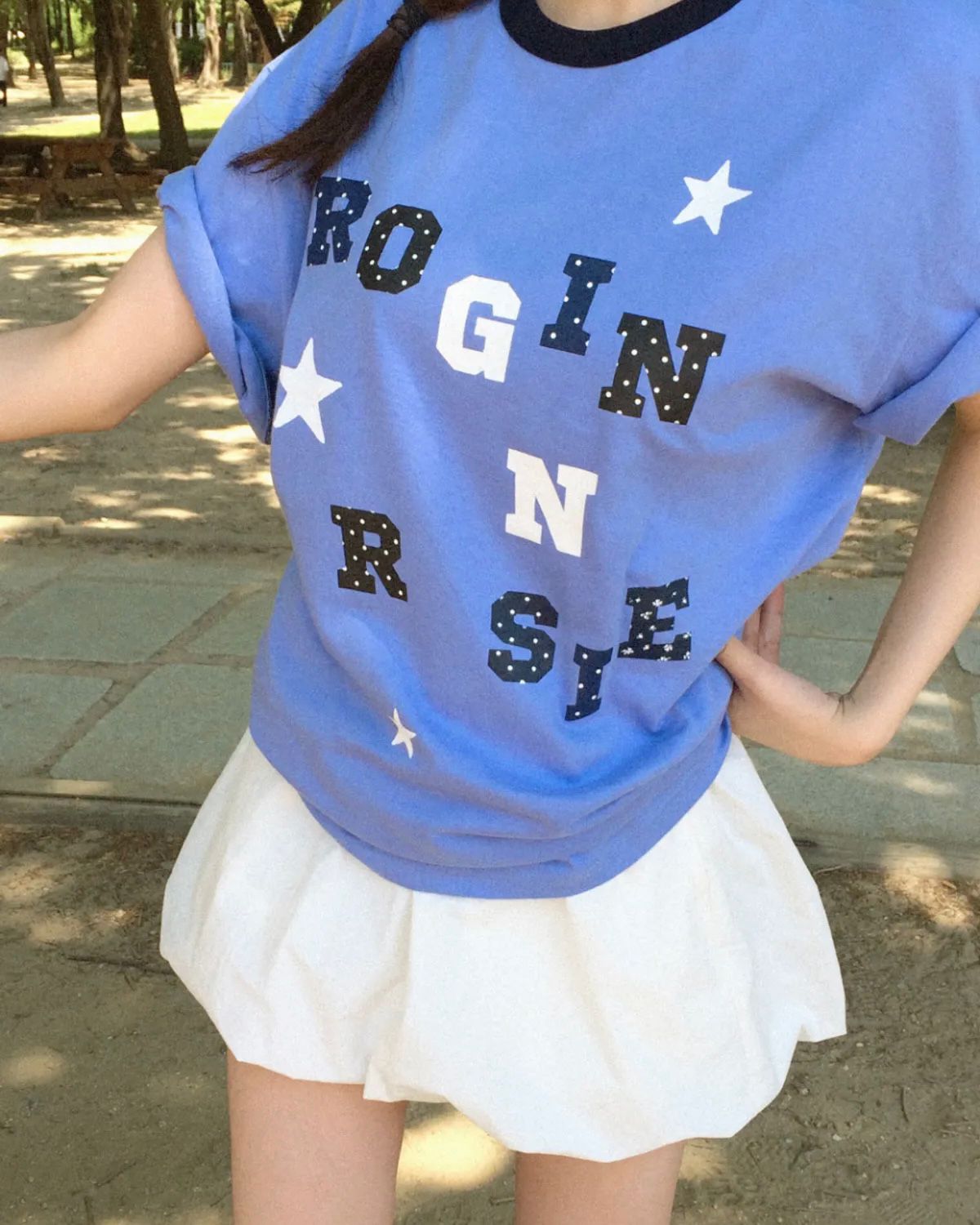 Rogin & Rosie Logo Spell Point Starry Ringer T-shirt - 4 colors