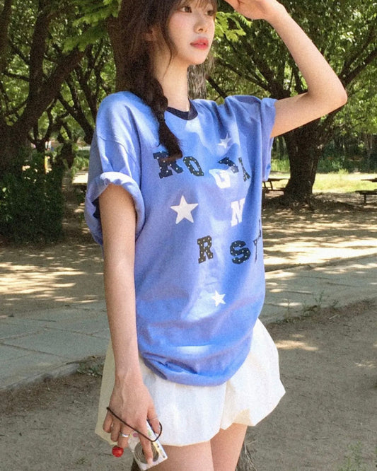 Rogin & Rosie Logo Spell Point Starry Ringer T-shirt - 4 colors