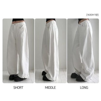 Modimood Side Snap 3Way Wide Cotton Pintuck Pants - 4 colors