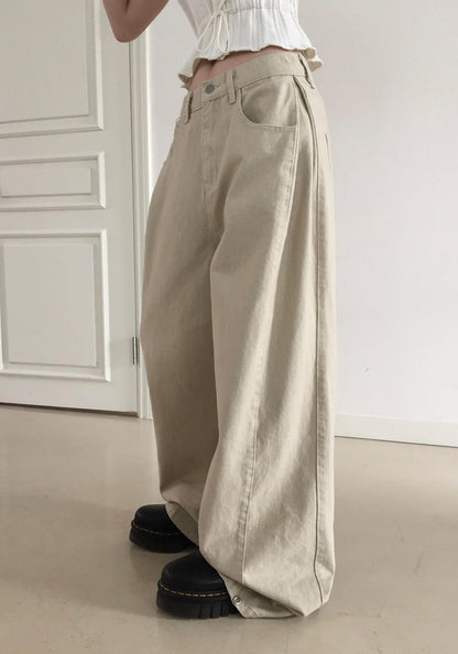 Modimood Side Snap 3Way Wide Cotton Pintuck Pants - 4 colors