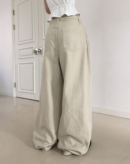 Modimood Side Snap 3Way Wide Cotton Pintuck Pants - 4 colors