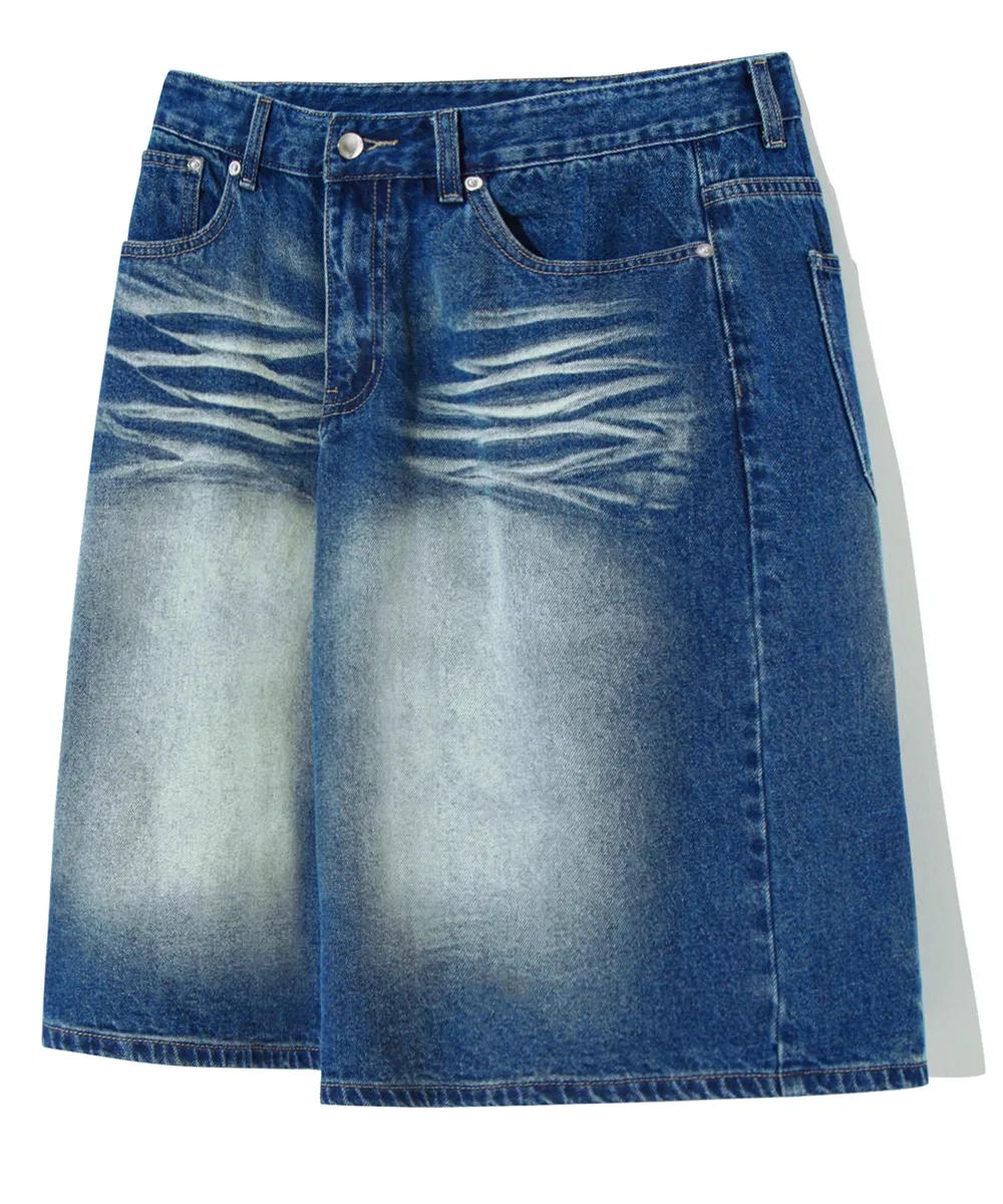 Trillion Cat Brush Washed Bermuda Denim Pants - 7 colors